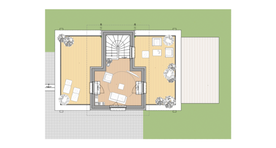 Studio im Dachgeschoss Haus 1 und Haus 2