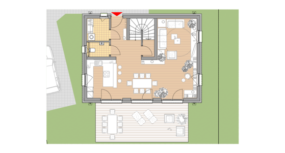 Erdgeschoss Haus 3 und Haus 4
